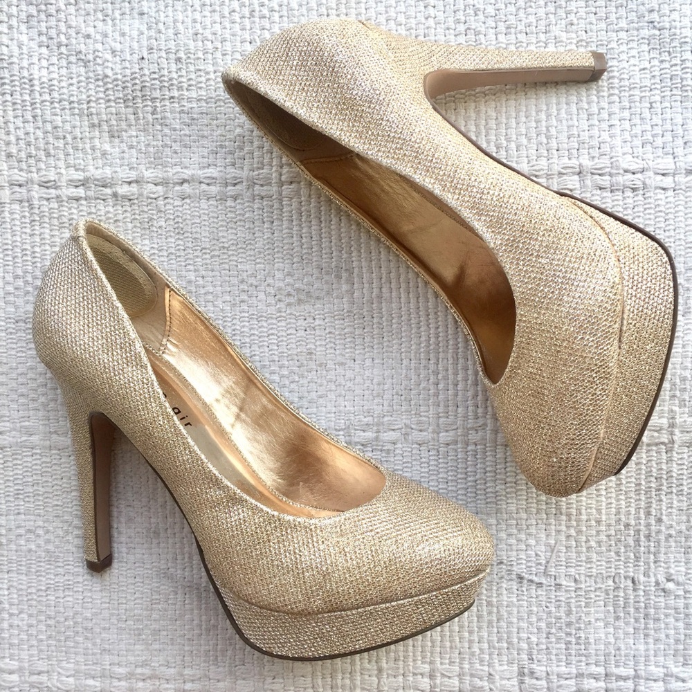 Madden Girl Sparkly Champagne Heels